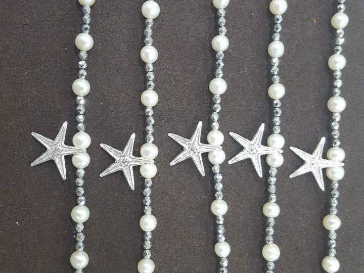 Perle in Oro Bianco con Stella Marina, Lavorazione Artigianale